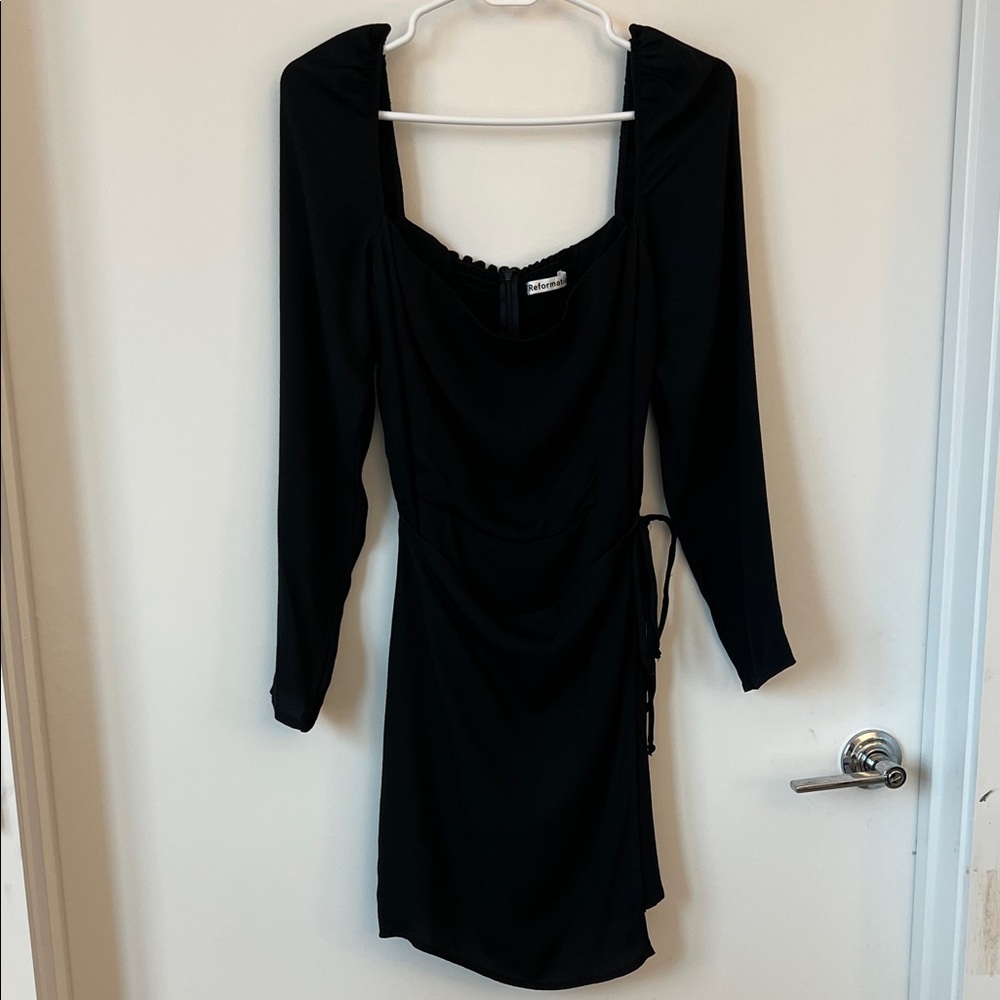 Reformation Black Long Sleeve Dress